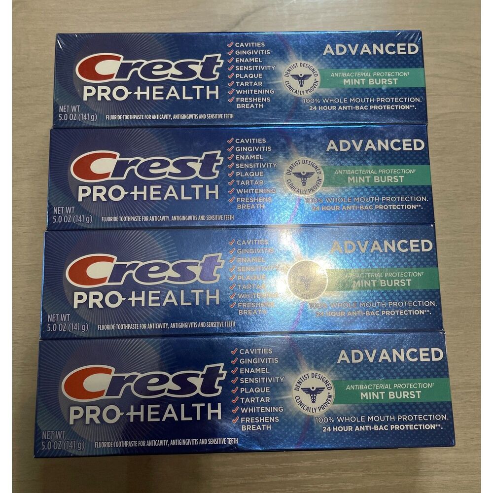 Crest Pro-Health Advances Mint Burst x 4 tubes (5oz each)